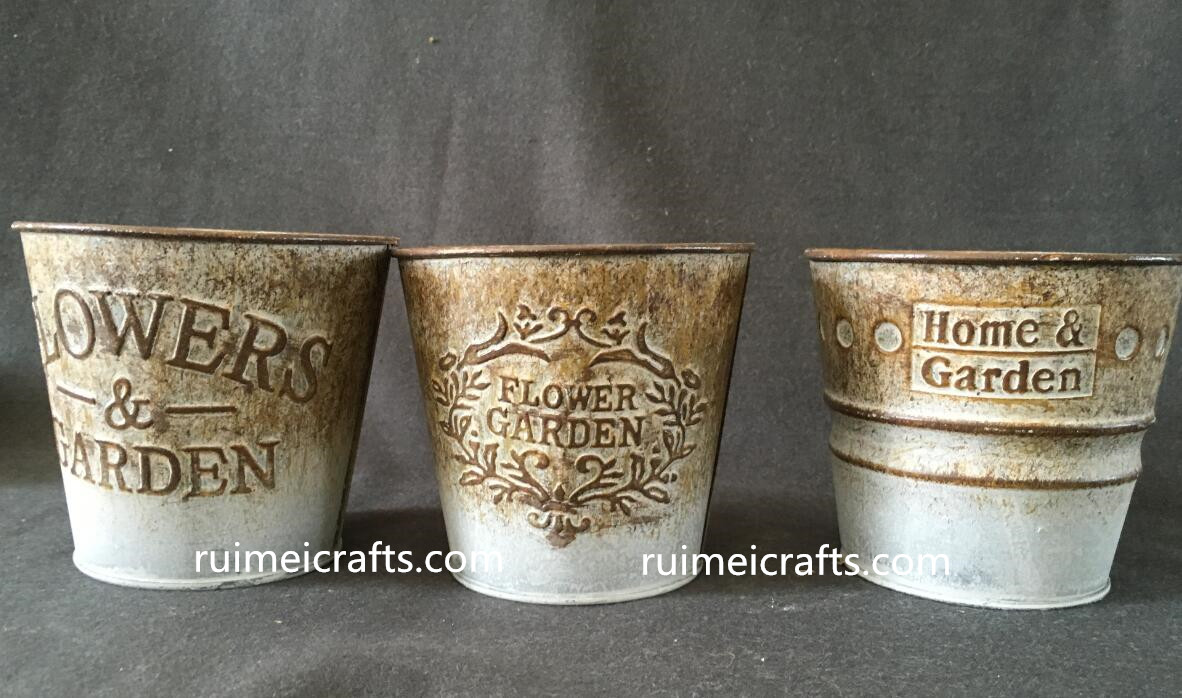 garden flower carving metal buckets.JPG